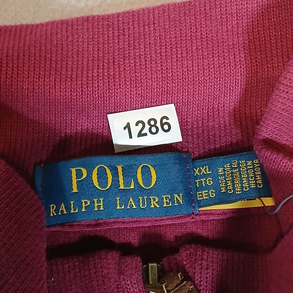 Polo Ralph Lauren Quarter Zip Red Yellow Pony Sweater‎ Men's Size XXL New